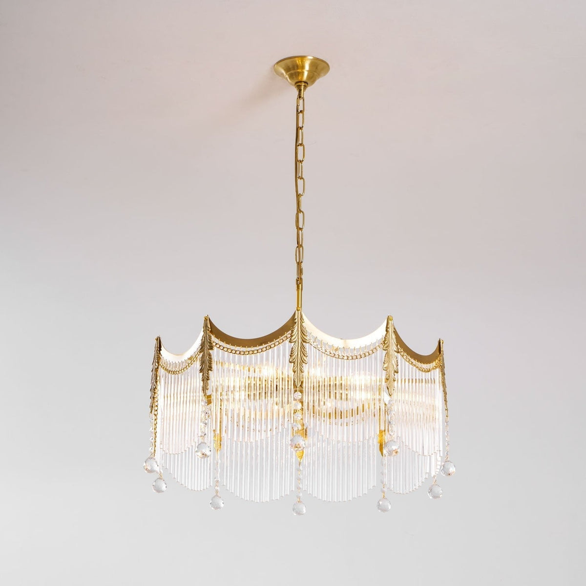 Cascading Crystal Chandelier Tiered Staircase Pendant