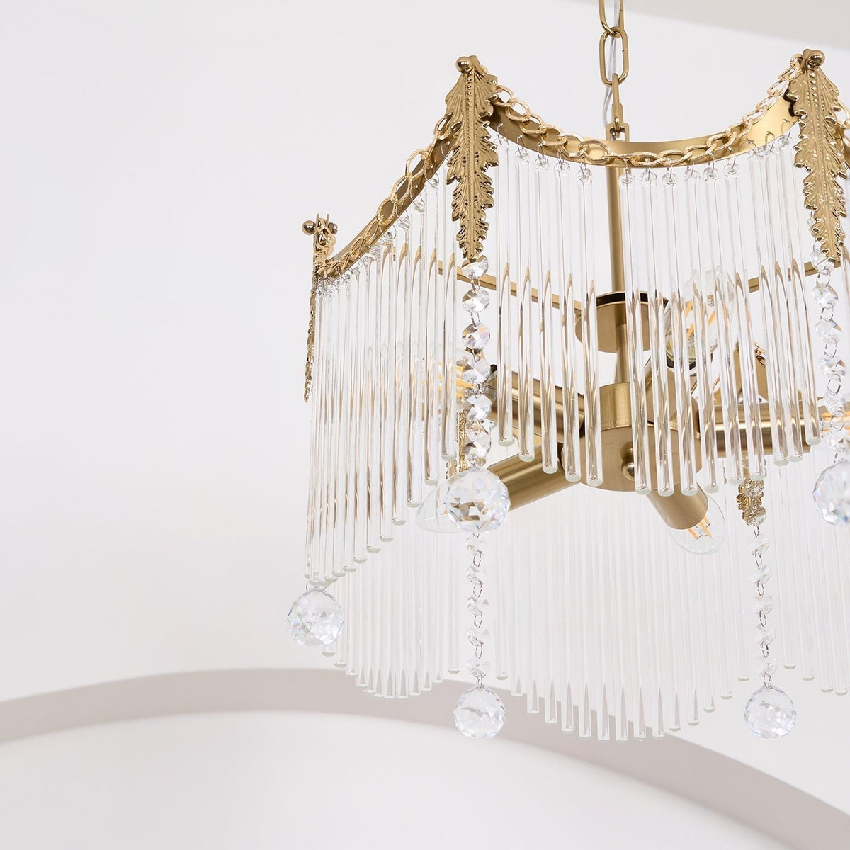 Cascading Crystal Chandelier Tiered Staircase Pendant