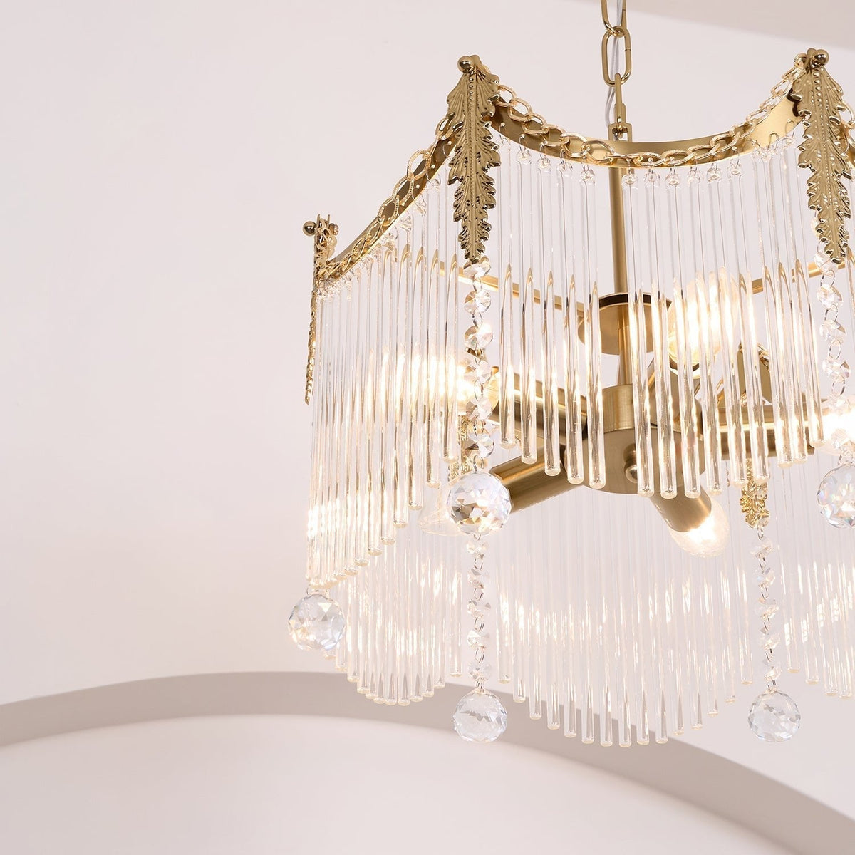 Cascading Crystal Chandelier Tiered Staircase Pendant