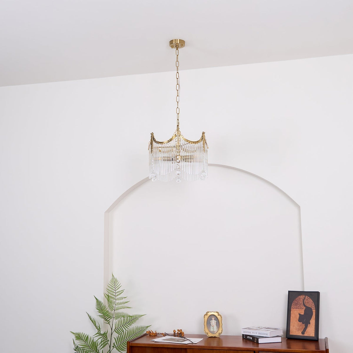 Cascading Crystal Chandelier Tiered Staircase Pendant