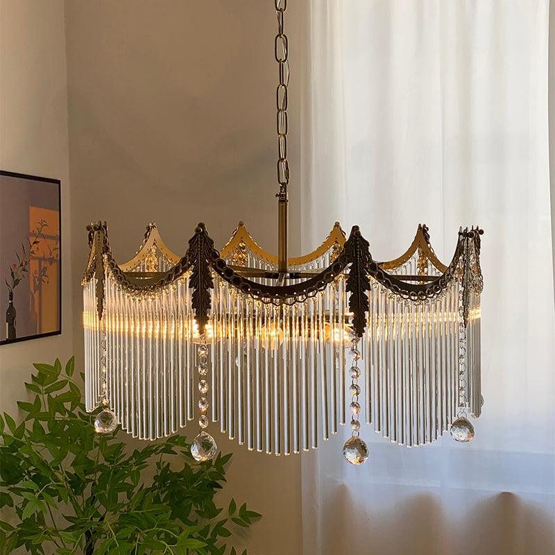 Cascading Crystal Chandelier Tiered Staircase Pendant
