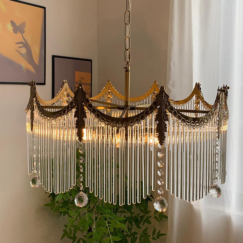 Cascading Crystal Chandelier Tiered Staircase Pendant