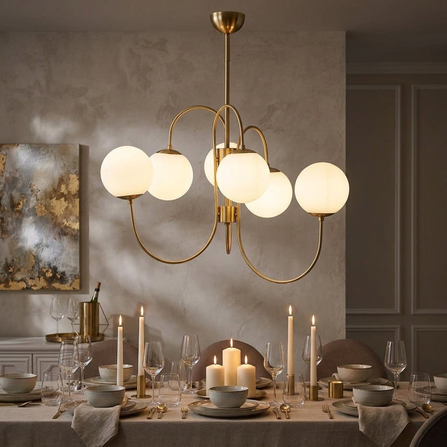 Halo Globe Chandelier Ring Frame Ceiling Light