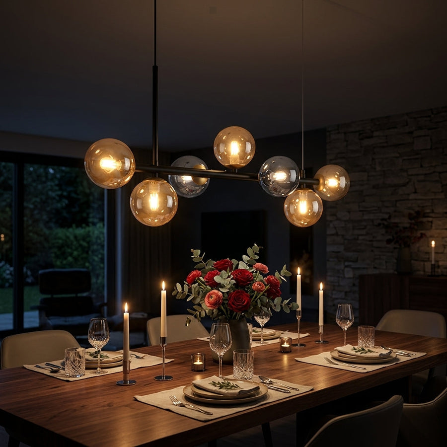 Horizon Globe Chandelier Linear Multi-Light Fixture