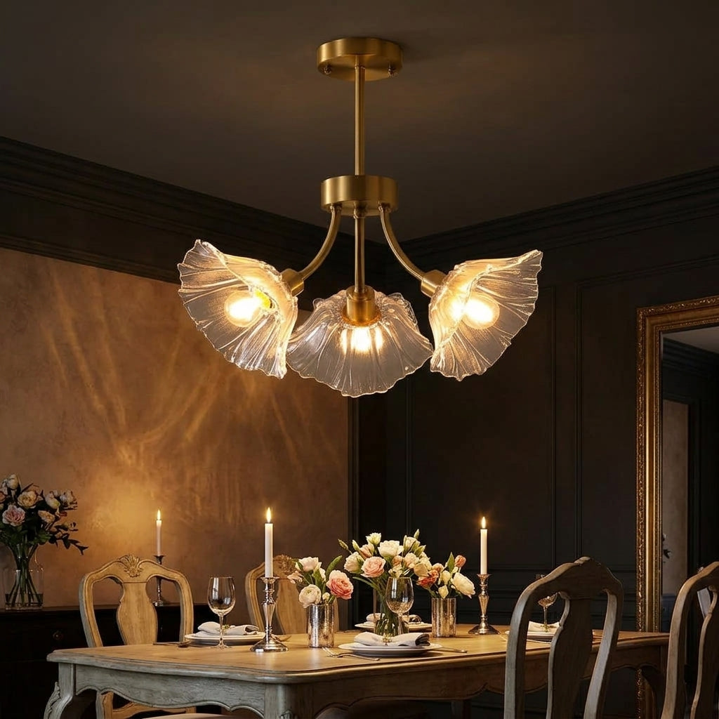 Petal Bloom Chandelier Floral Glass Ceiling Light