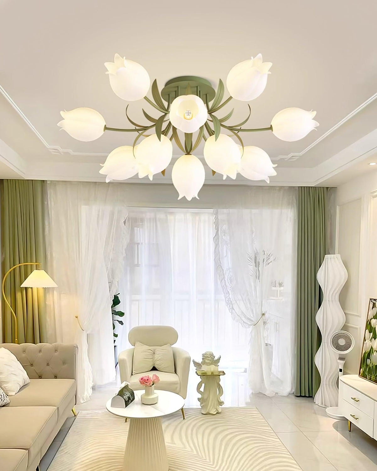 Cascade Cluster Chandelier Multi-Head Acrylic Ceiling Light